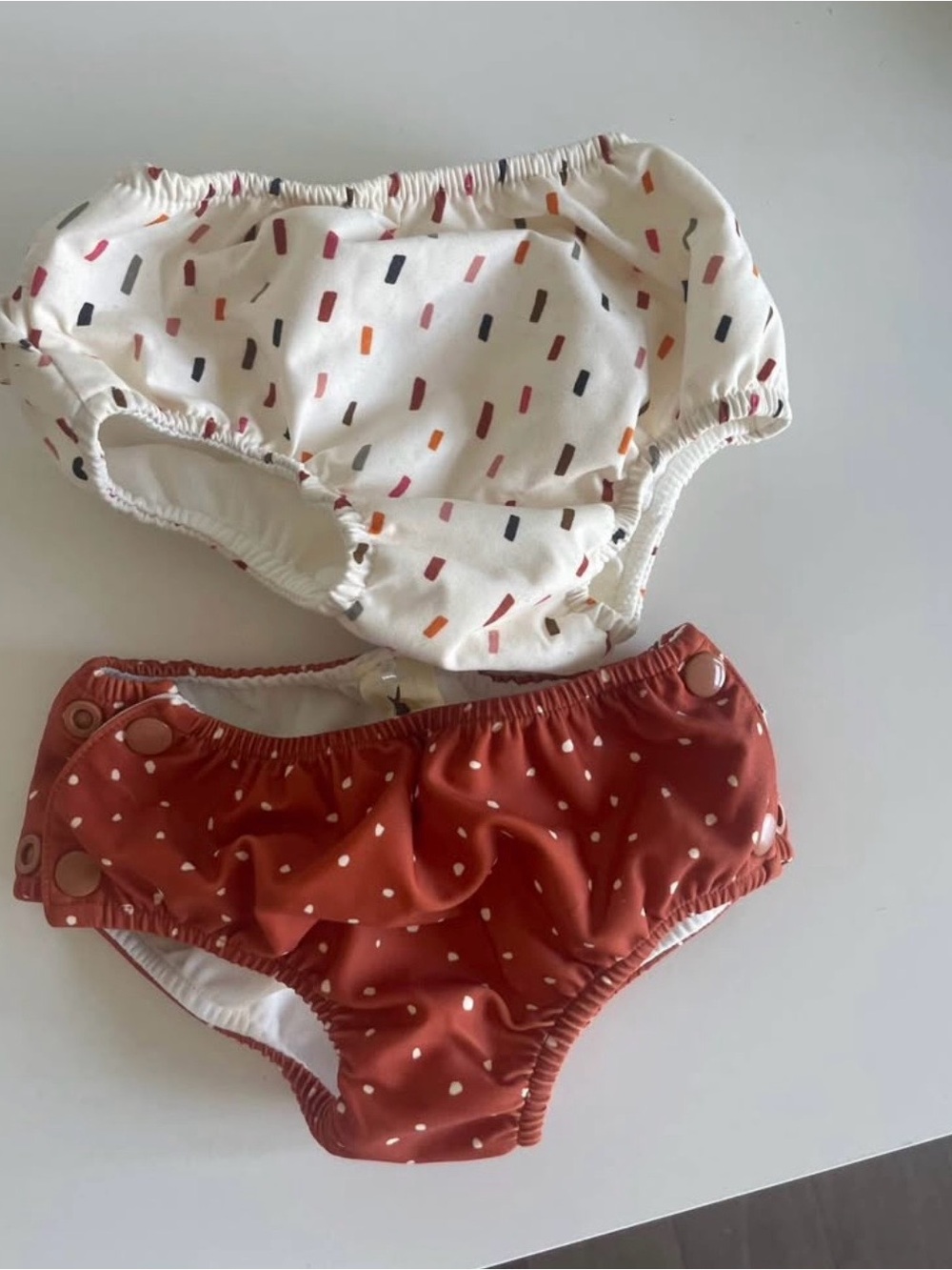 Kids Waterproof Swim Diaper Cover Set - Cream & Rust - 7-12m